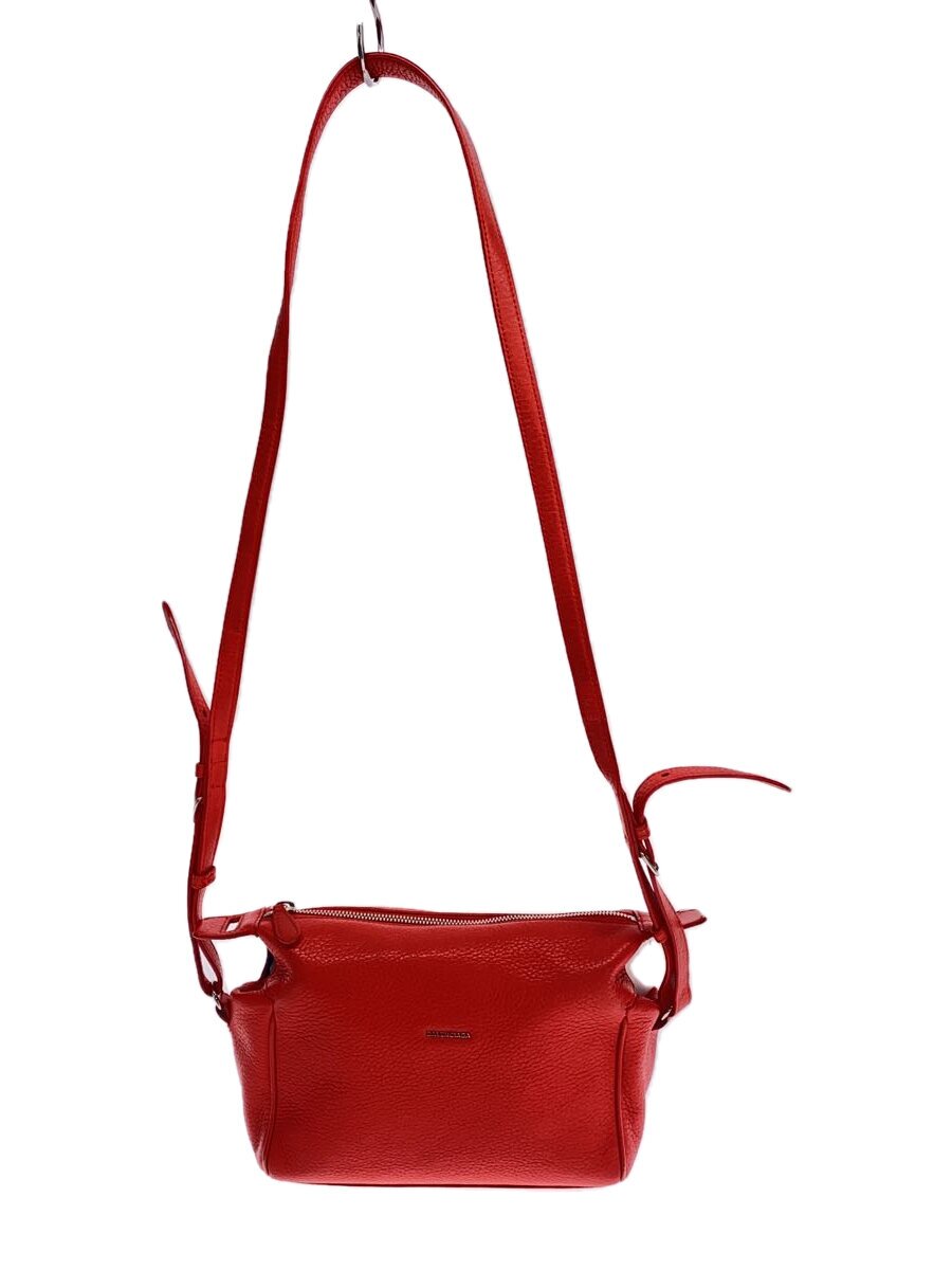 【中古】BALENCIAGA◆ショルダーバッグ/なめし革/RED/408691【御徒面子】