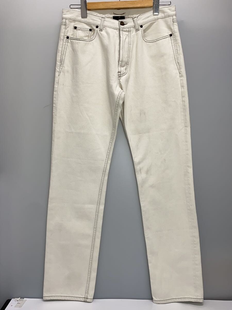 【中古】SAINT LAURENT◆引っ切りないズボン下/30/綿織物/WHT/無地/YP532022【メンズウェア】