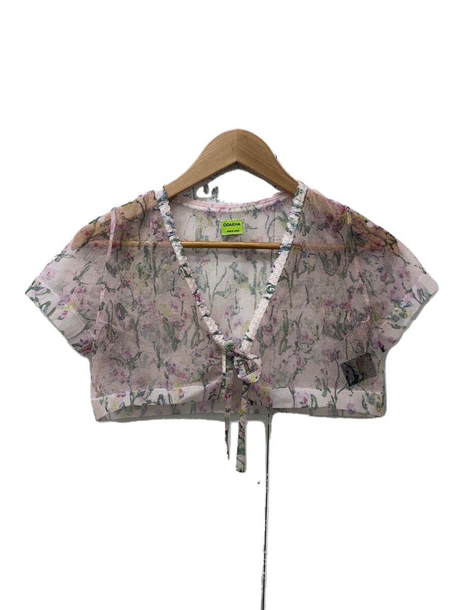 【中古】ODAKHA◆SUGAR PRINT KNIT C/D/トップス/FREE/ナイロン/PNK/総柄/oh25ss-kn04//【レディースお召しもの】