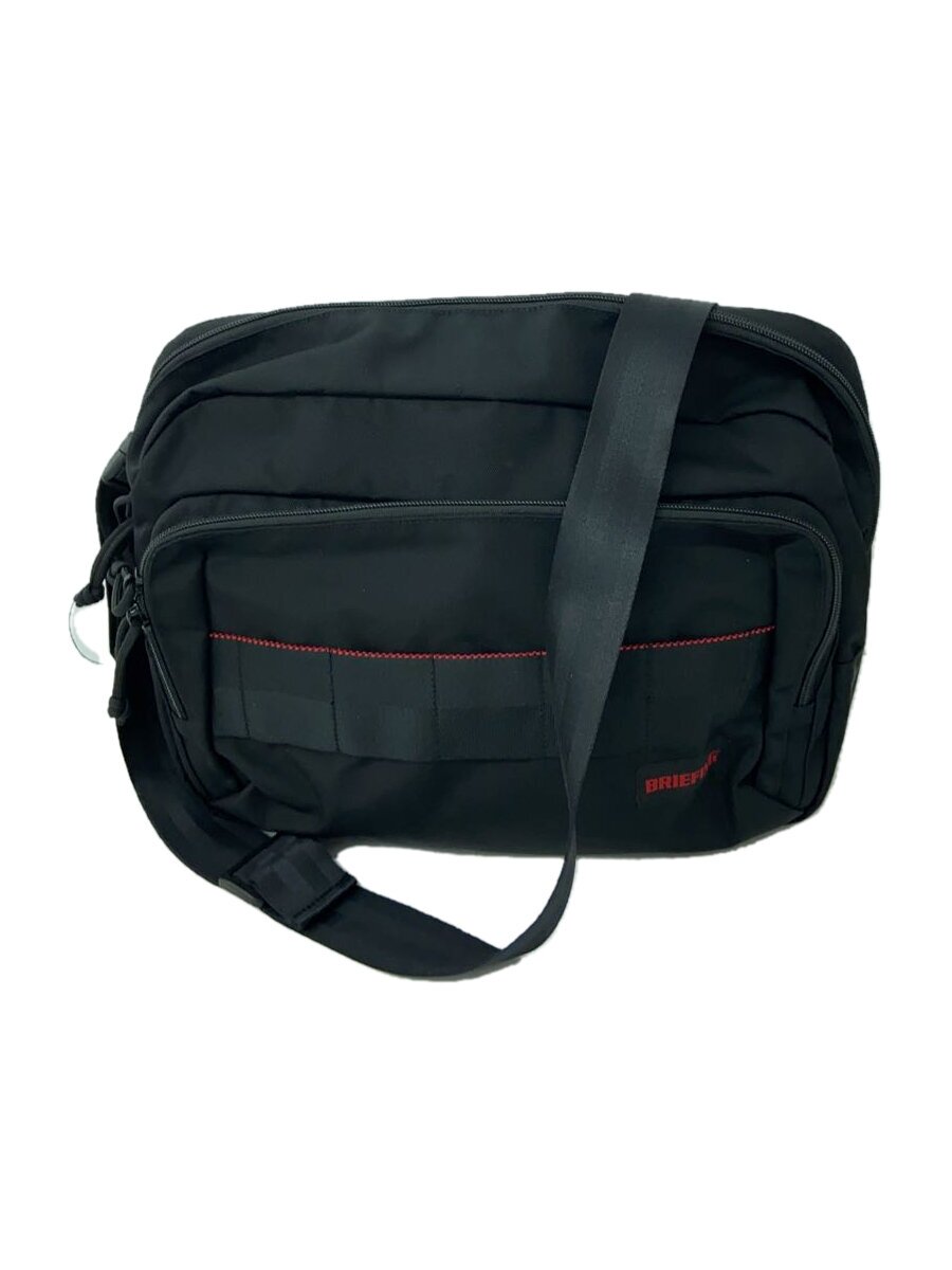 【中古】BRIEFING◆BS BOX SHOULDER M AG/ショルダーバッグ/帆布/BLK【御徒面子】