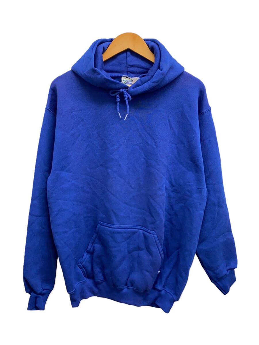 【中古】DISCUS◆パーカー/M/--/BLU/無地【メンズウェア】