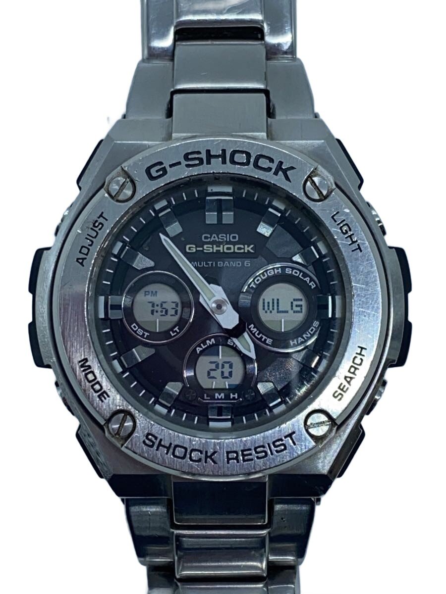 【中古】CASIO◆ソーラーウオッチ・G-SHOCK/デジアナ/ステンレス鋼【服飾雑貨他】