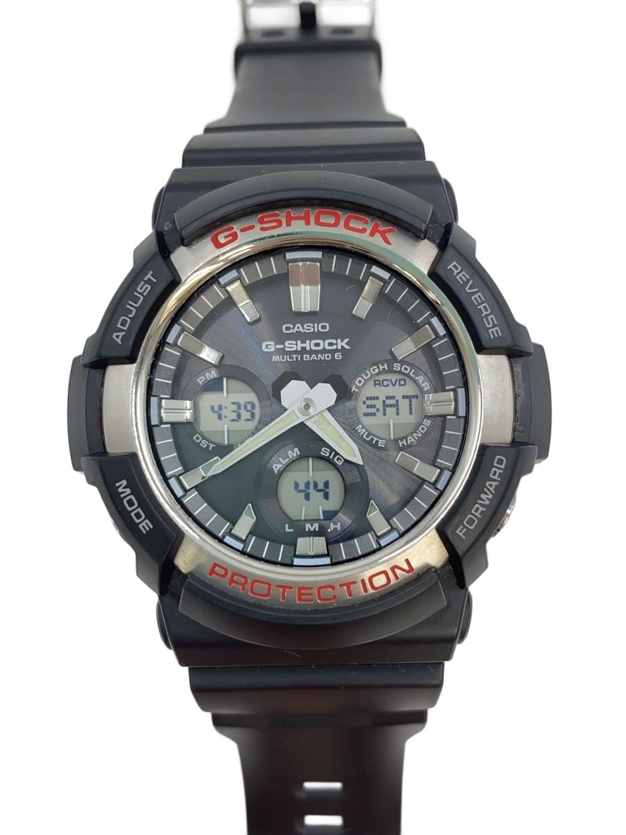 【中古】CASIO◆ソーラーウオッチ・G-SHOCK/デジアナ/BLK/BLK【服飾雑貨他】