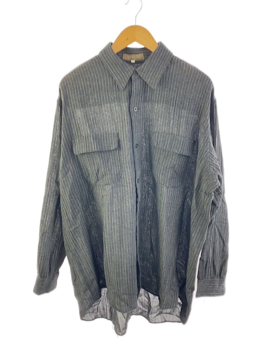 【中古】Y’s for men◆長袖シャツ/M/コットン/GRY/ストライプ/ms-b06-120/92aw チョークストライプ【メンズウェア】|2nd STREET 店