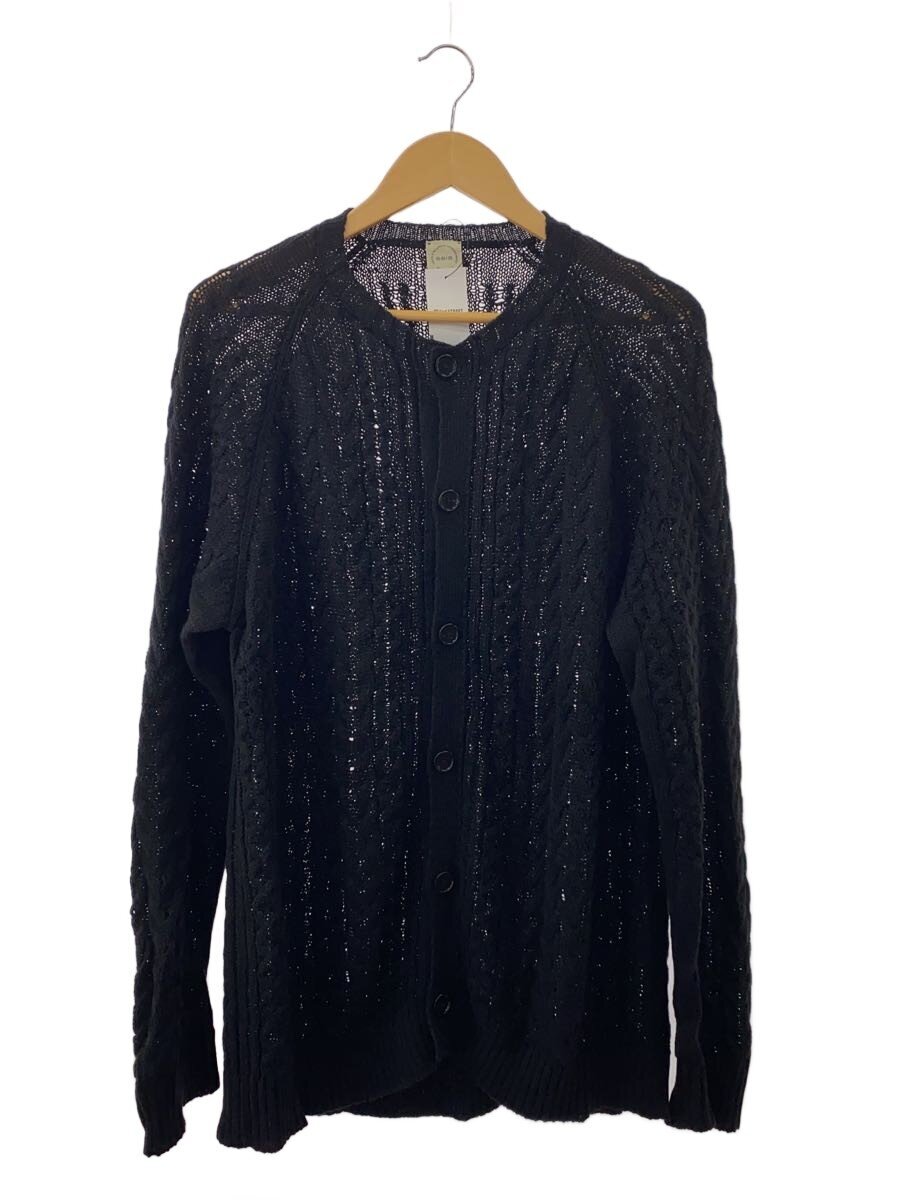 【中古】リネンニットカーディガン/sala/ジレー(薄っぺら)/リネン/BLK/無地/116-41-044【メンズウェア】