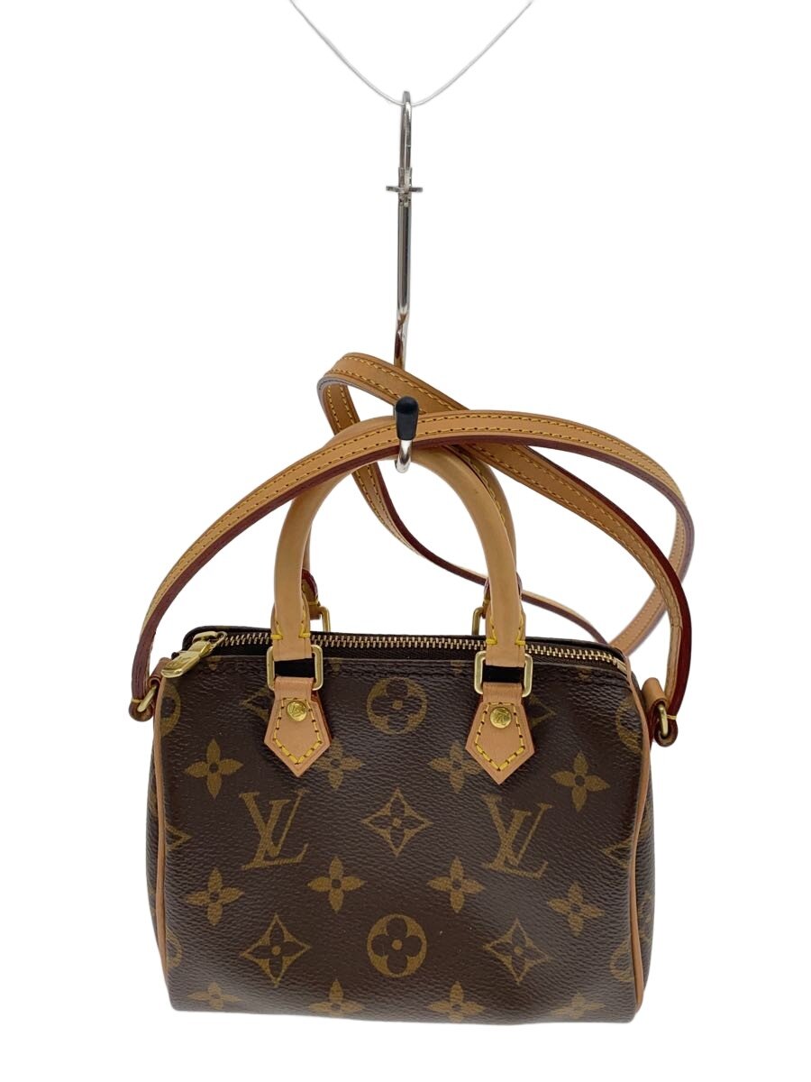 【中古】LOUIS VUITTON◆ナノスピーディ/ショルダーバッグ/BRW/総柄/M61252//【御徒面子】