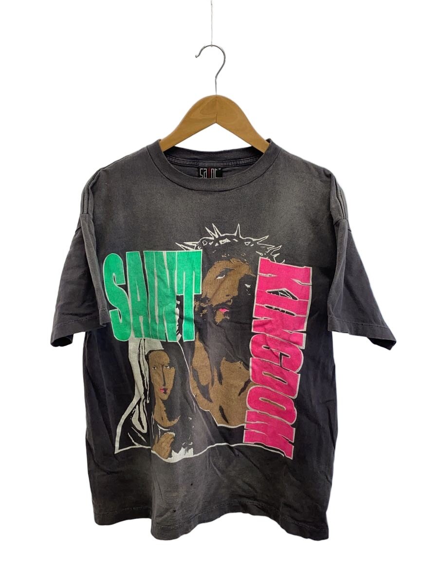 【中古】SAINT MICHAEL◆LM_SS TEE/ST KINGDOM/ティーシャツ/M/綿織物/GRY/SM-YS8-0000-C45【メンズウェア】