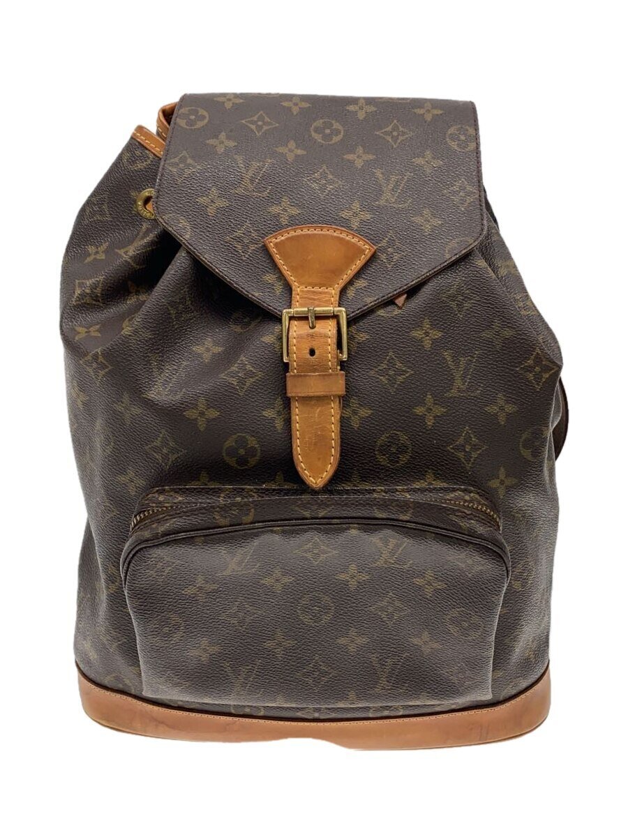 【中古】LOUIS VUITTON◆モン掏摸MM_モノグラム・帆布_BRW/PVC/BRW【御徒面子】