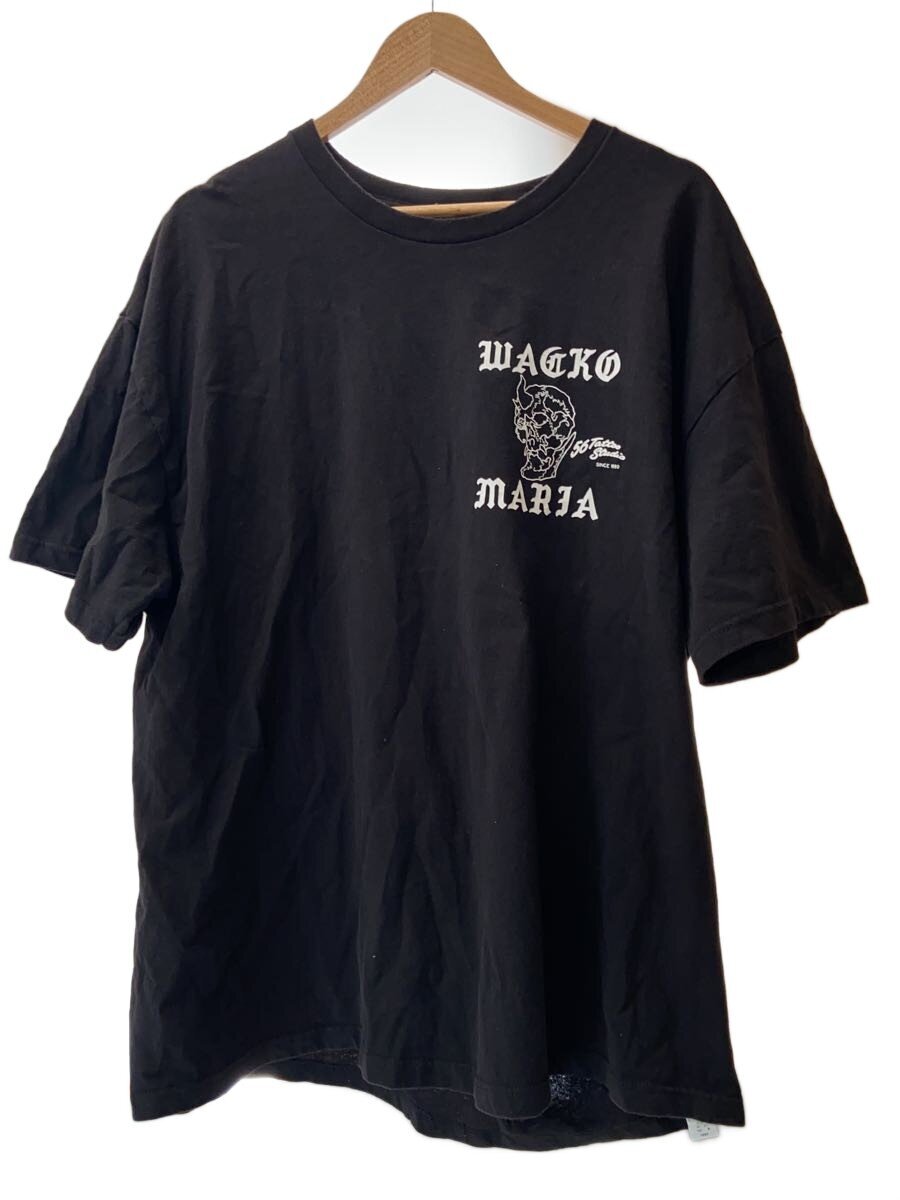 【中古】WACKO MARIA◆半袖カットソー/--/綿織物/BLK/無地【メンズウェア】