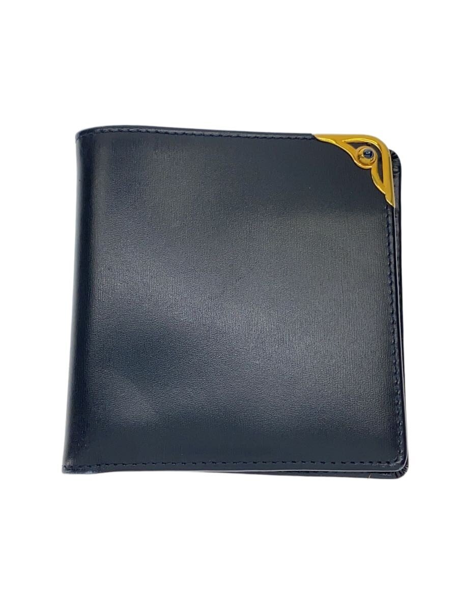 【中古】Cartier◆2つ折り金入れ/サファイア伝達ルート/NVY/無地/レディース/角擦れ有//【服飾雑貨他】