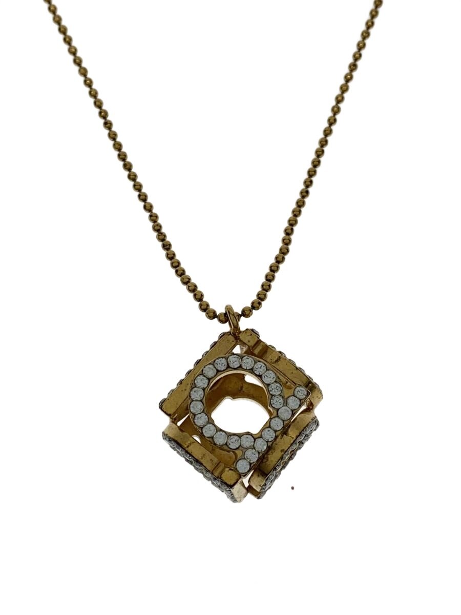 【中古】Salvatore Ferragamo◆ガンチーニ/正六面体/ボールチェーンネックレス/付属物/伝達ルート石ころ/GLD/レディース【服飾雑貨他】
