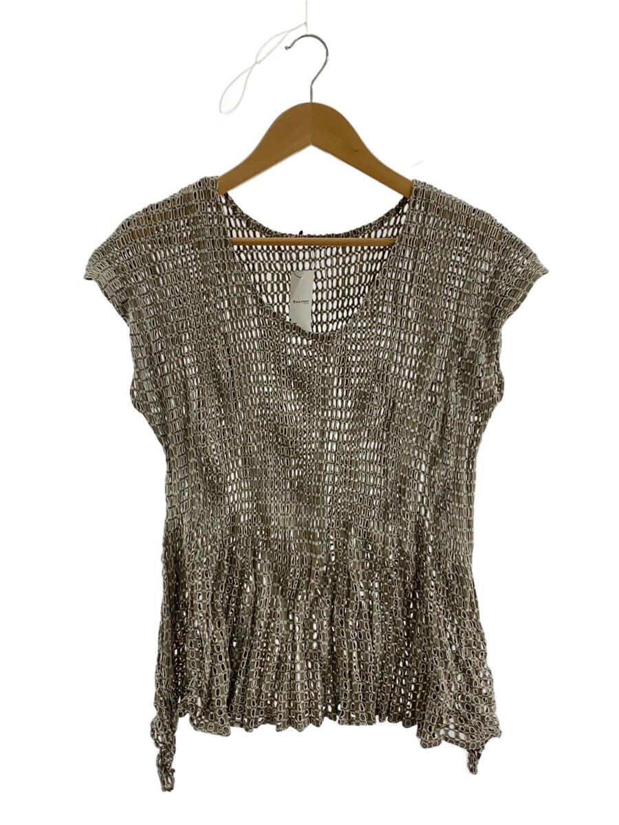 【中古】PLEATS PLEASE ISSEY MIYAKE◆半袖カットソー/3/ポリエステル/BEG/PP21-JK751【レディースお召しもの】