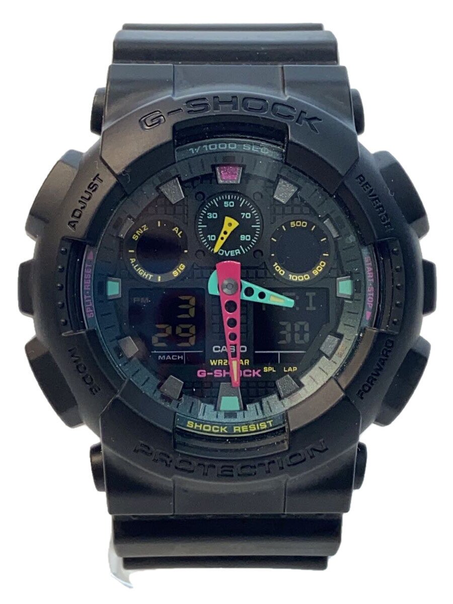 【中古】CASIO◆石英ウオッチ_G-SHOCK/デジアナ/天然ゴム/BLK/BLK/カシオ/黒いこと/黒/【服飾雑貨他】