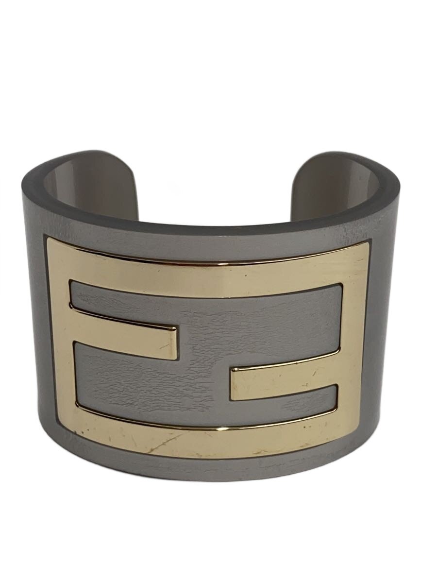 【中古】FENDI◆バングル/--/GRY/レディース/ロゴタイプ【服飾雑貨他】