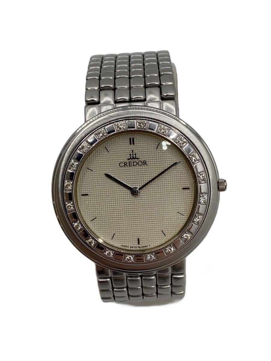 【中古】CREDOR◆クレドール/クォーツ腕時計/8N70-6030/アナログ/18KT（K18WG)ダイヤモンドベゼル/? NULL ?//【服飾雑貨他】｜2ｎｄ STREET 店