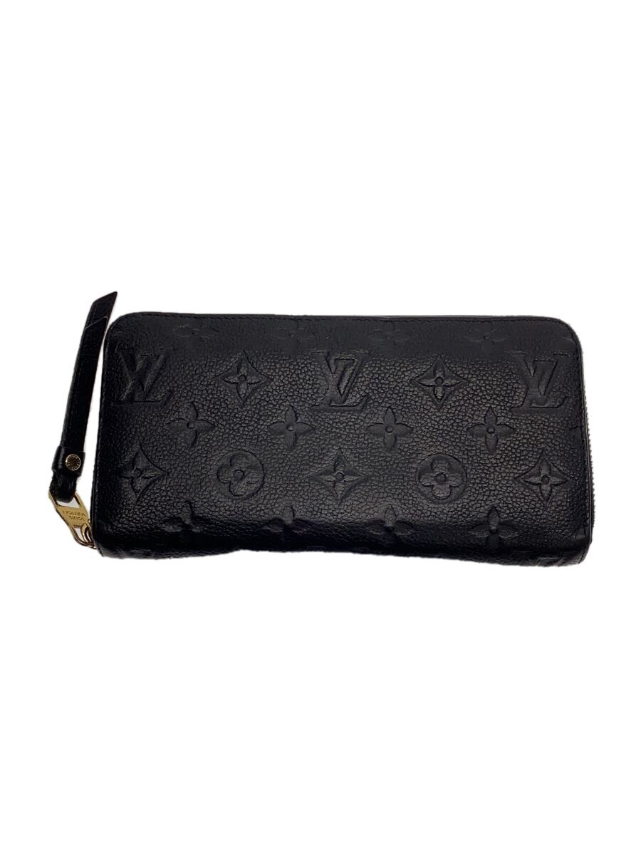 【中古】LOUIS VUITTON◆ジッピー・ウォレット_モノグラム・アンプラント_BLK/牛革/BLK/メンズ/M61864【服飾雑貨他】