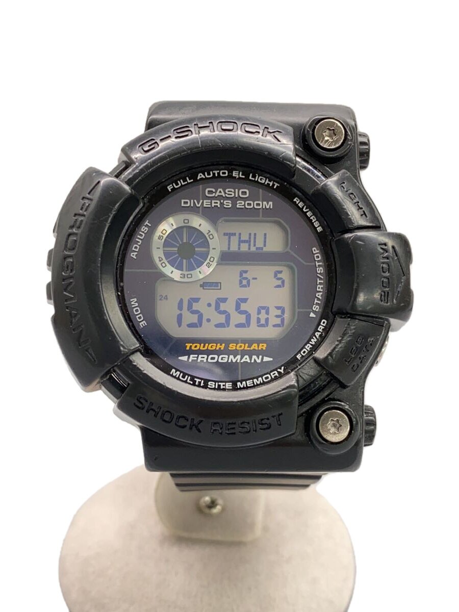 【中古】CASIO◆ソーラーウオッチ・G-SHOCK/デジタル/天然ゴム/BLK/BLK【服飾雑貨他】