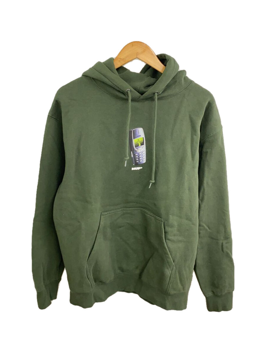 【中古】HUF◆Missed Call Pullover Hoodie/パーカー/M/綿織物/GRN/刷り上げる/PF00714//【メンズウェア】