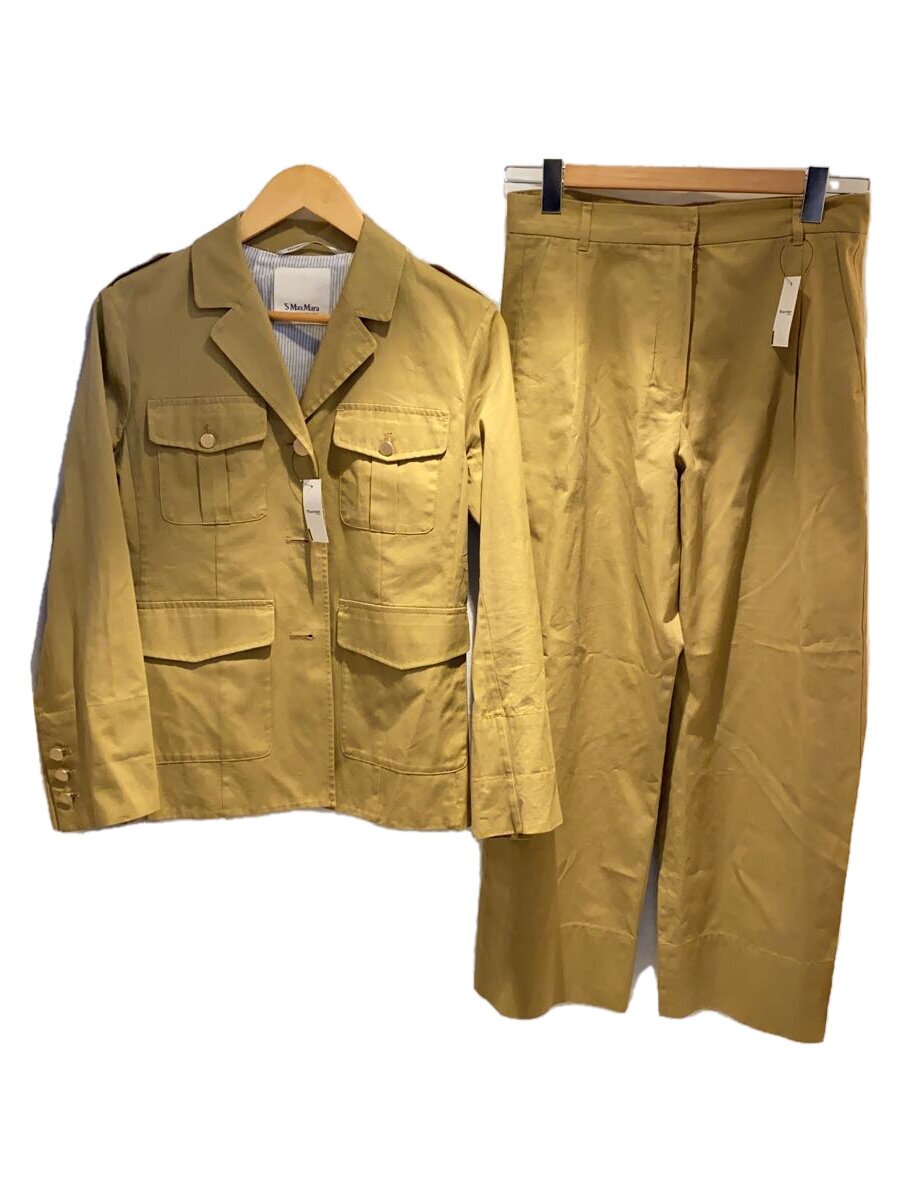 【中古】S Max Mara◆セットアップ/38/綿織物/ベージュ//【レディース御召しもの】