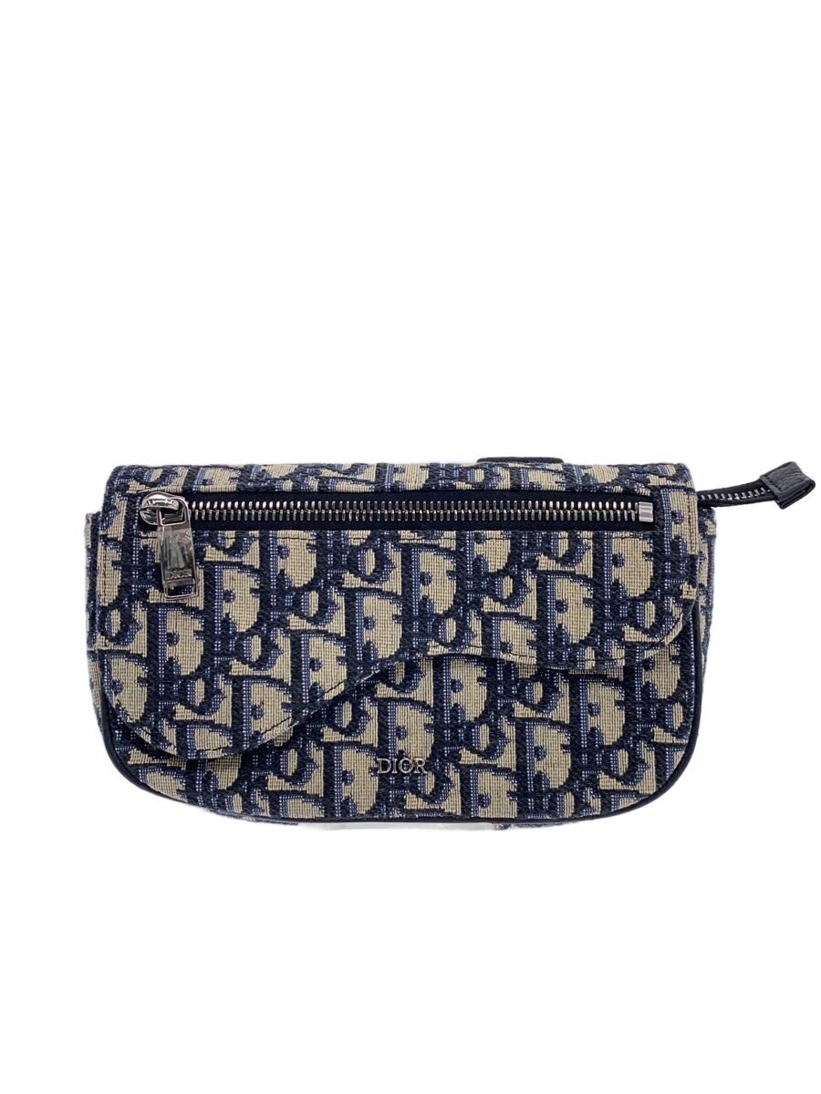 【中古】Christian Dior◆合切袋/帆布/NVY/総柄【御徒面子】