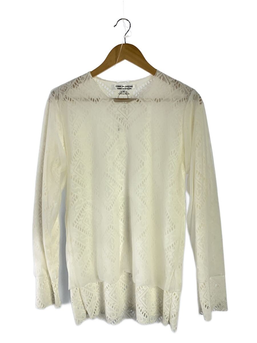 【中古】COMME des GARCONS COMME des GARCONS◆長袖カットソー/S/ポリエステル/WHT//【レディース御召しもの】