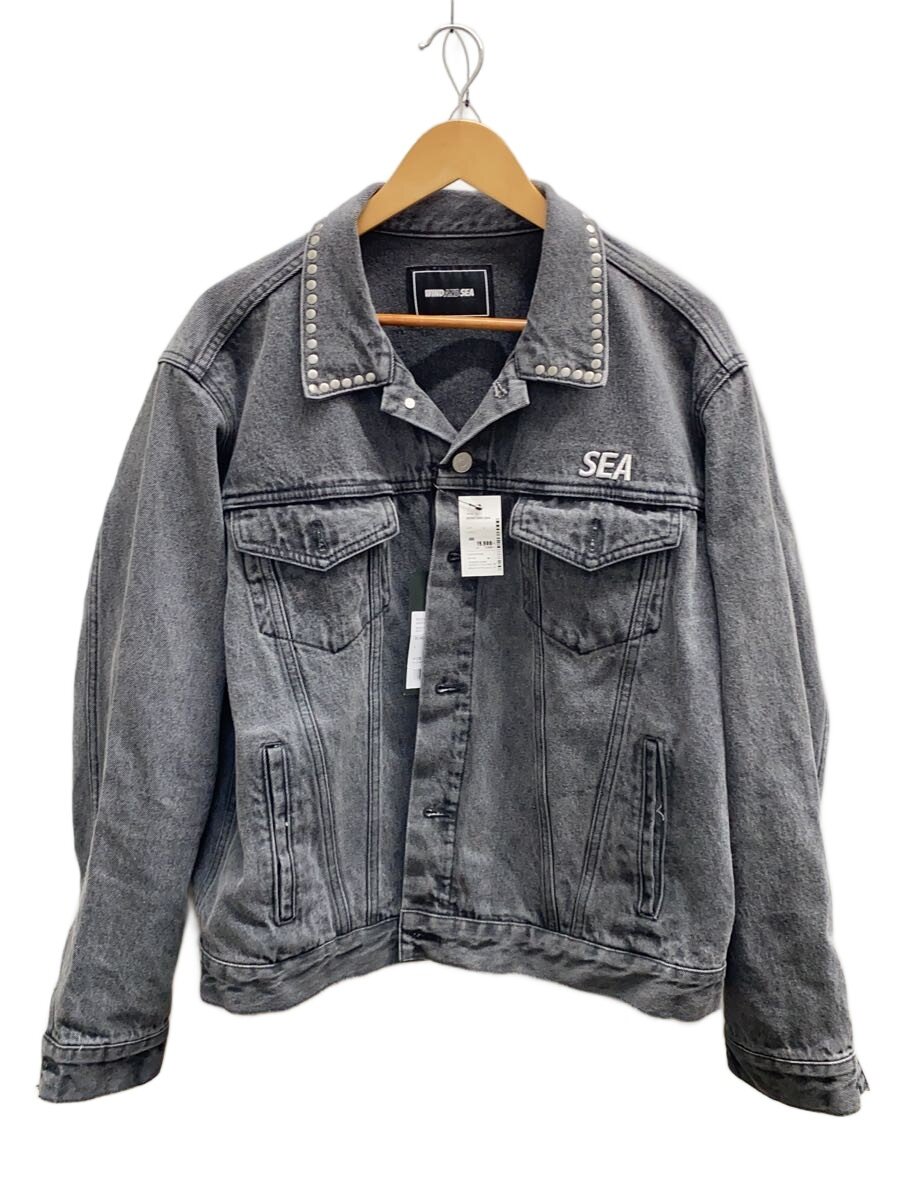 【中古】WIND AND SEA◆STUDDED DENIM JACKET/L/綿織物/GRY/無地/WDS-O-ATTD-25-Q1-JK-01【メンズウェア】