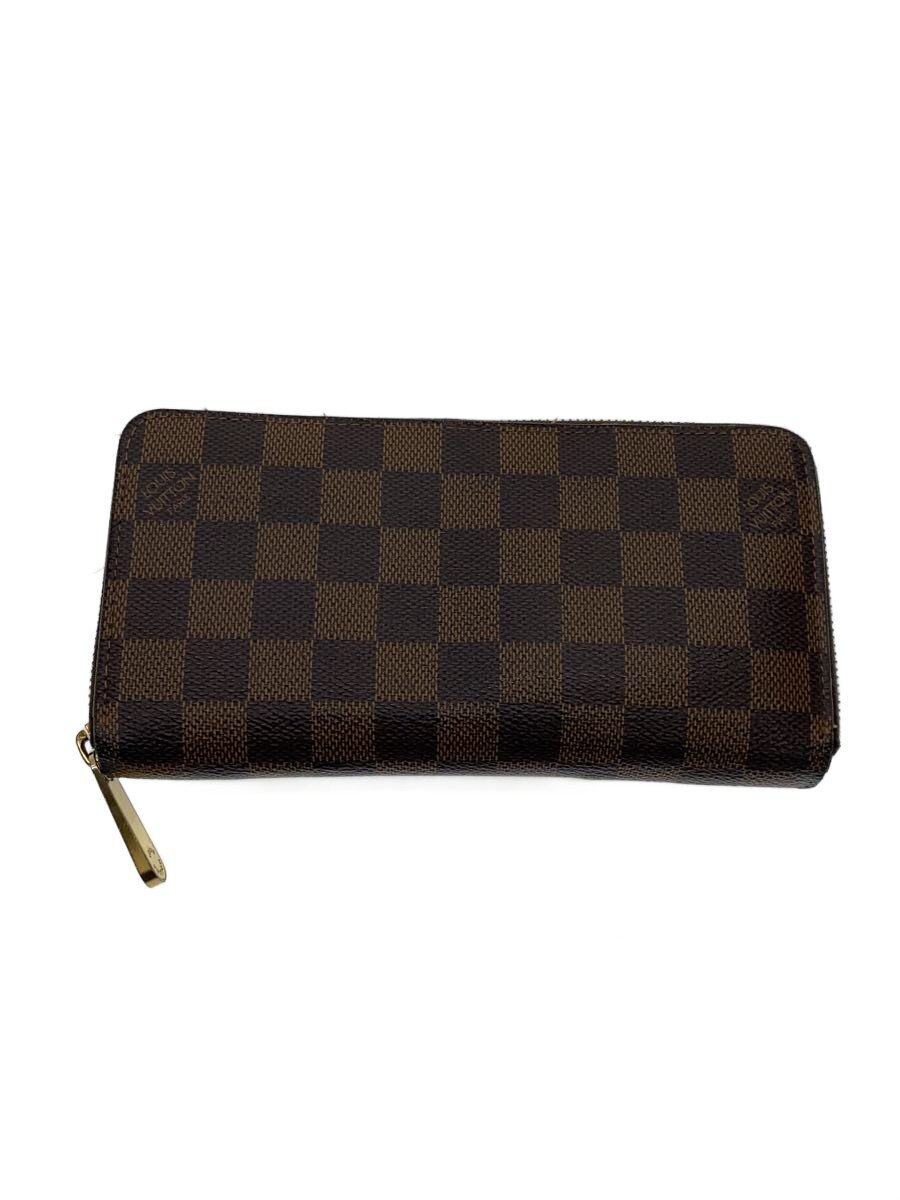 【中古】LOUIS VUITTON◆1)ジッピー・ウォレット_ダミエ・エベヌ/PVC/BRW/メンズ/N60015【服飾雑貨他】