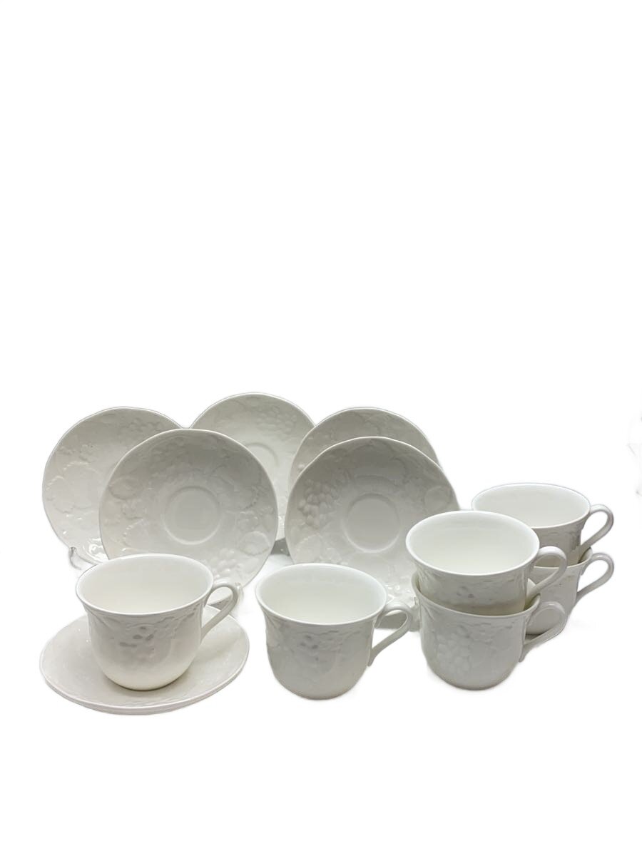 【中古】WEDGWOOD◆カップ&ソーサー/6点セット/WHT【キッチン用品】