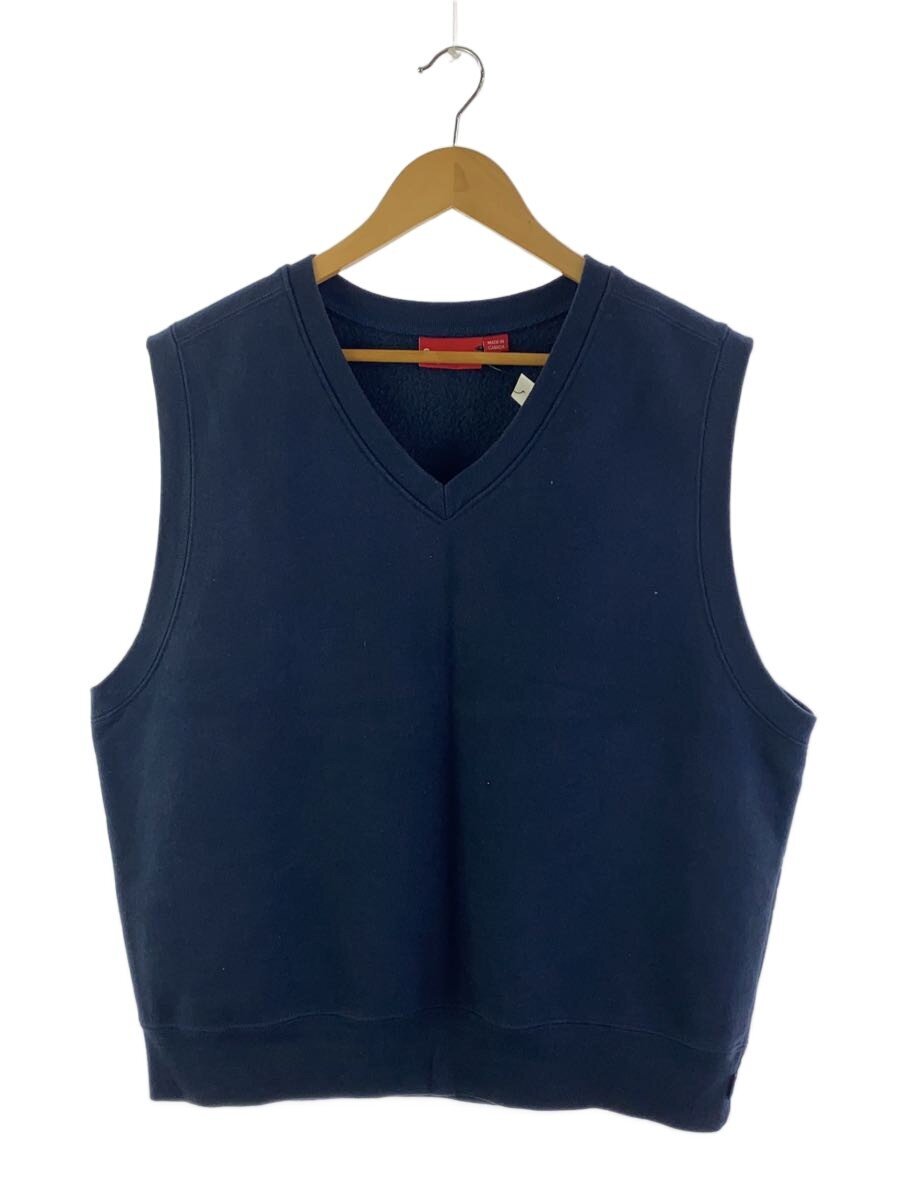 【中古】Supreme◆より良い/23SS/sweat shirt vest/S/綿織物/NVY/シミあり//【メンズウェア】