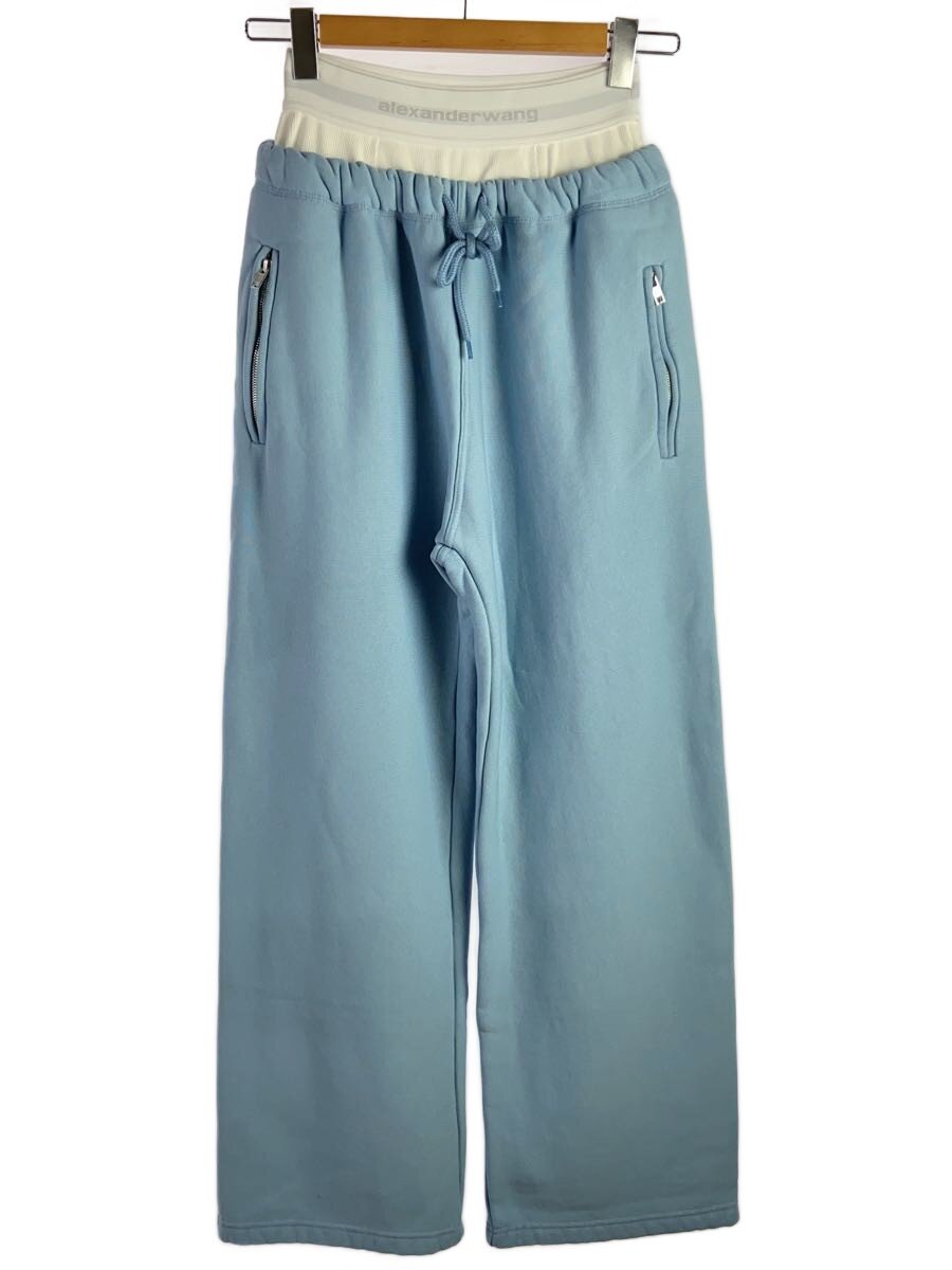 【中古】Alexander Wang◆ダブルウエストワイドレッグスウェットパンツ/下つ方/XS/綿織物/BLU/4竓1244349//【レディース御召しもの】