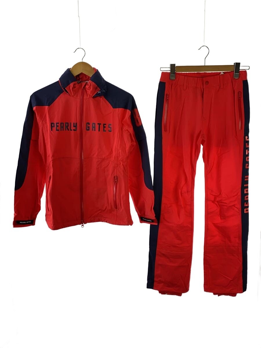 【中古】PEARLY GATES◆セットアップ/1/ナイロン/RED/053-988006【レディース御召しもの】