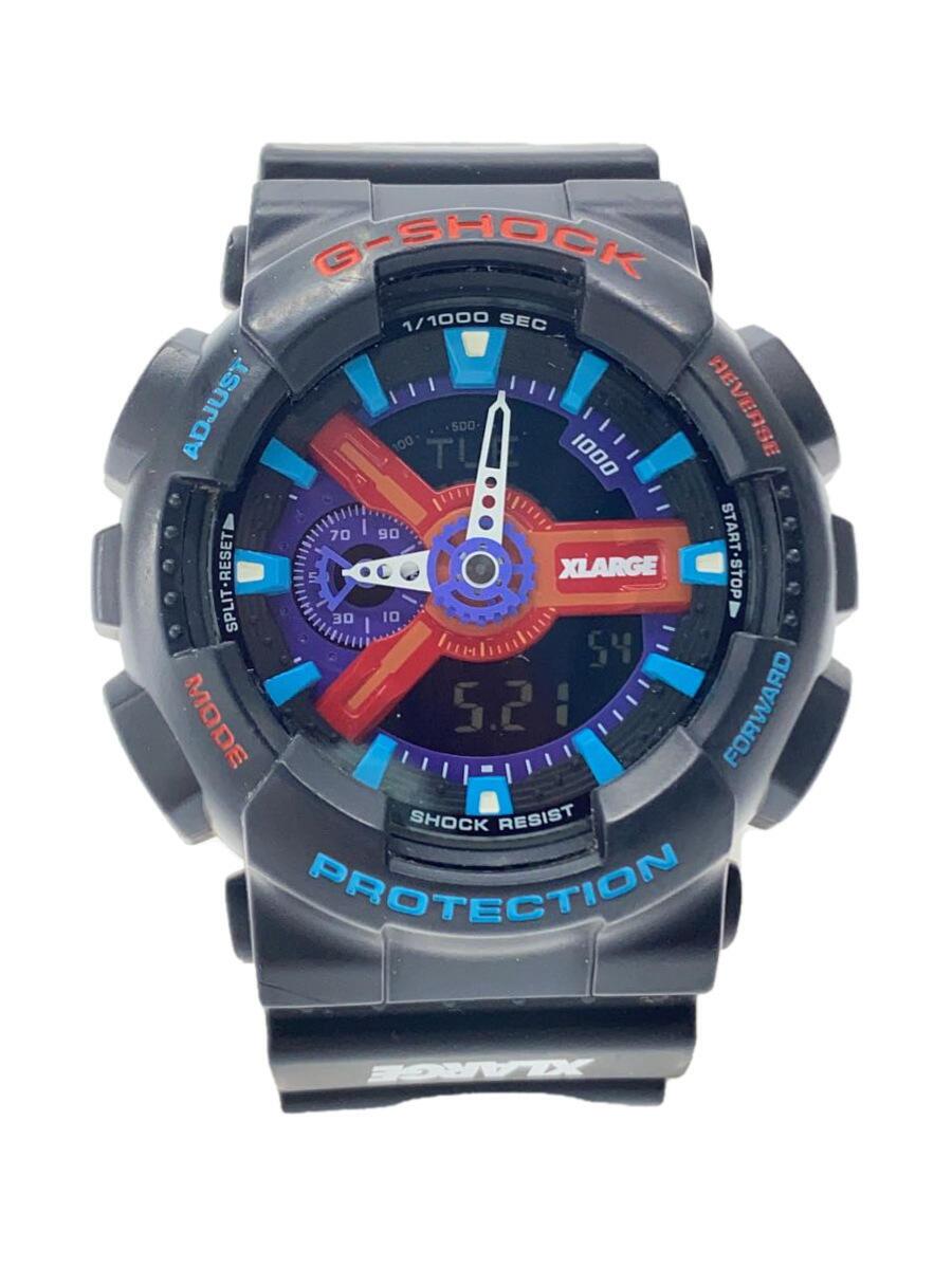 【中古】CASIO◆石英ウオッチ/デジアナ/天然ゴム/マルチ色つや/BLK/SS/GA-110/GーSHOCK【服飾雑貨他】