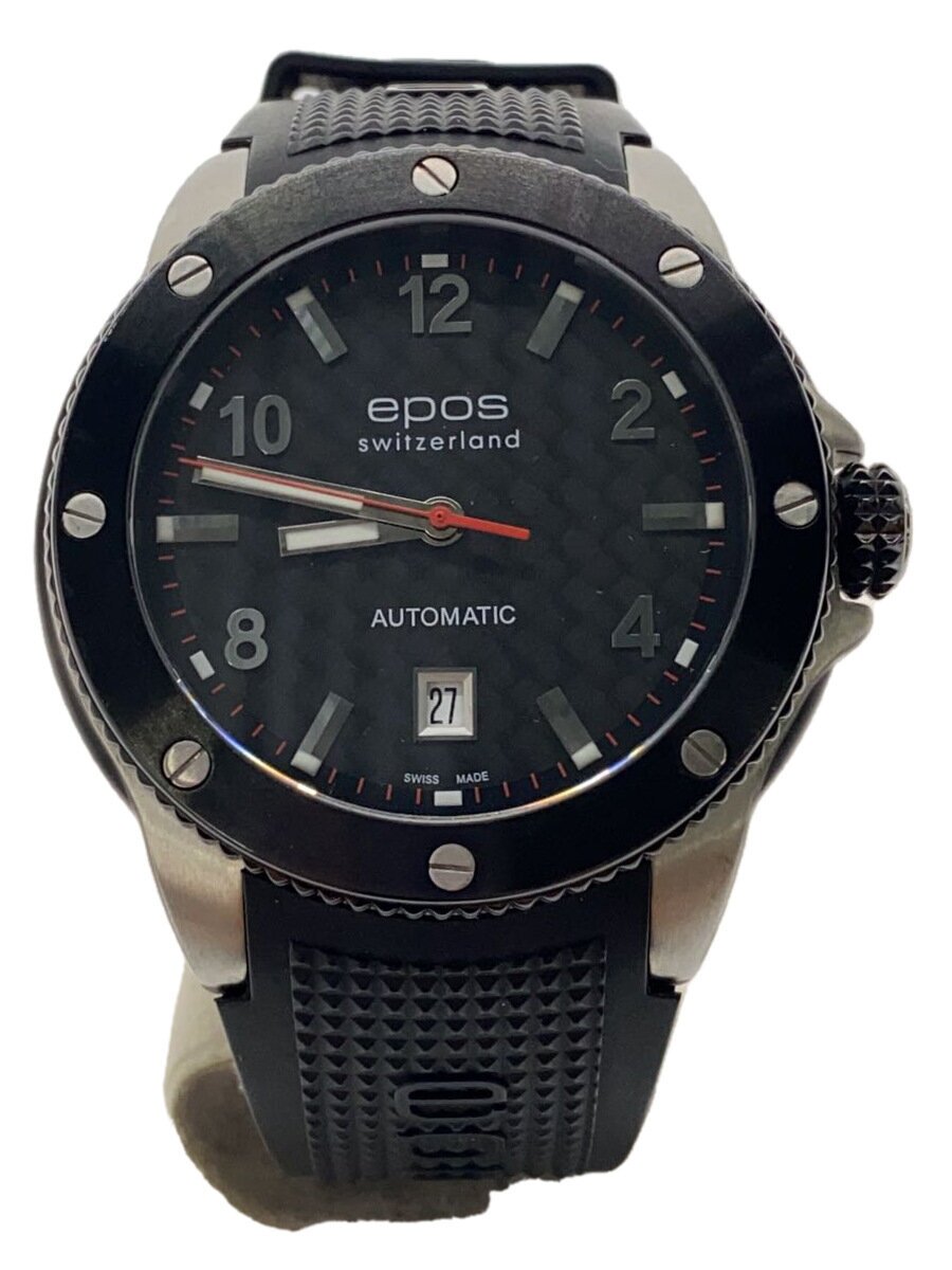 【中古】epos◆自動小銃巻ウオッチ/アナログ/天然ゴム/BLK/BLK//【服飾雑貨他】
