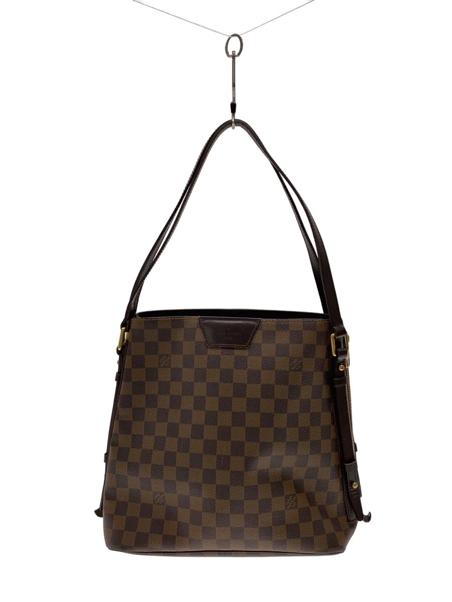 【中古】LOUIS VUITTON◆カバ・リヴィントン_ダミエ・エベヌ/PVC/BRW【御徒面子】