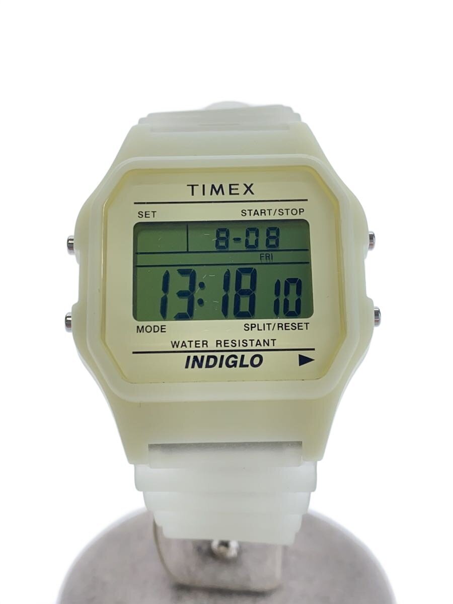【中古】TIMEX◆ウオッチ/デジタル/天然ゴム/WHT/WHT/TW2Y02600//【服飾雑貨他】