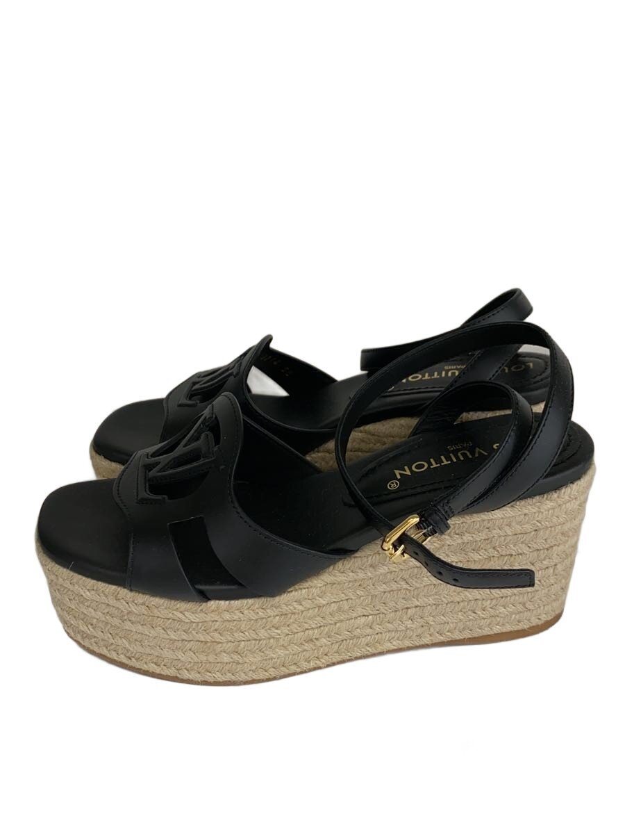 【中古】LOUIS VUITTON◆サンダル/38/BLK【シューズ】