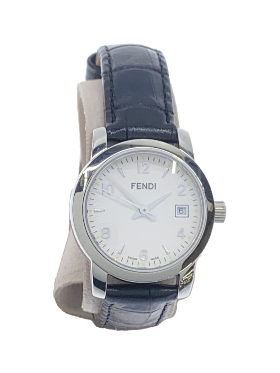 【中古】FENDI◆デイト/クォーツ腕時計/アナログ/レザー/ホワイト/ブラック/2100L【服飾雑貨他】｜2ｎｄ STREET 店
