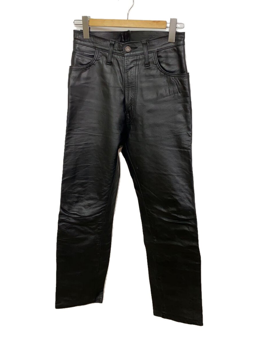 【中古】AERO LEATHER◆下つ方/30/なめし革/BLK/無地【メンズウェア】