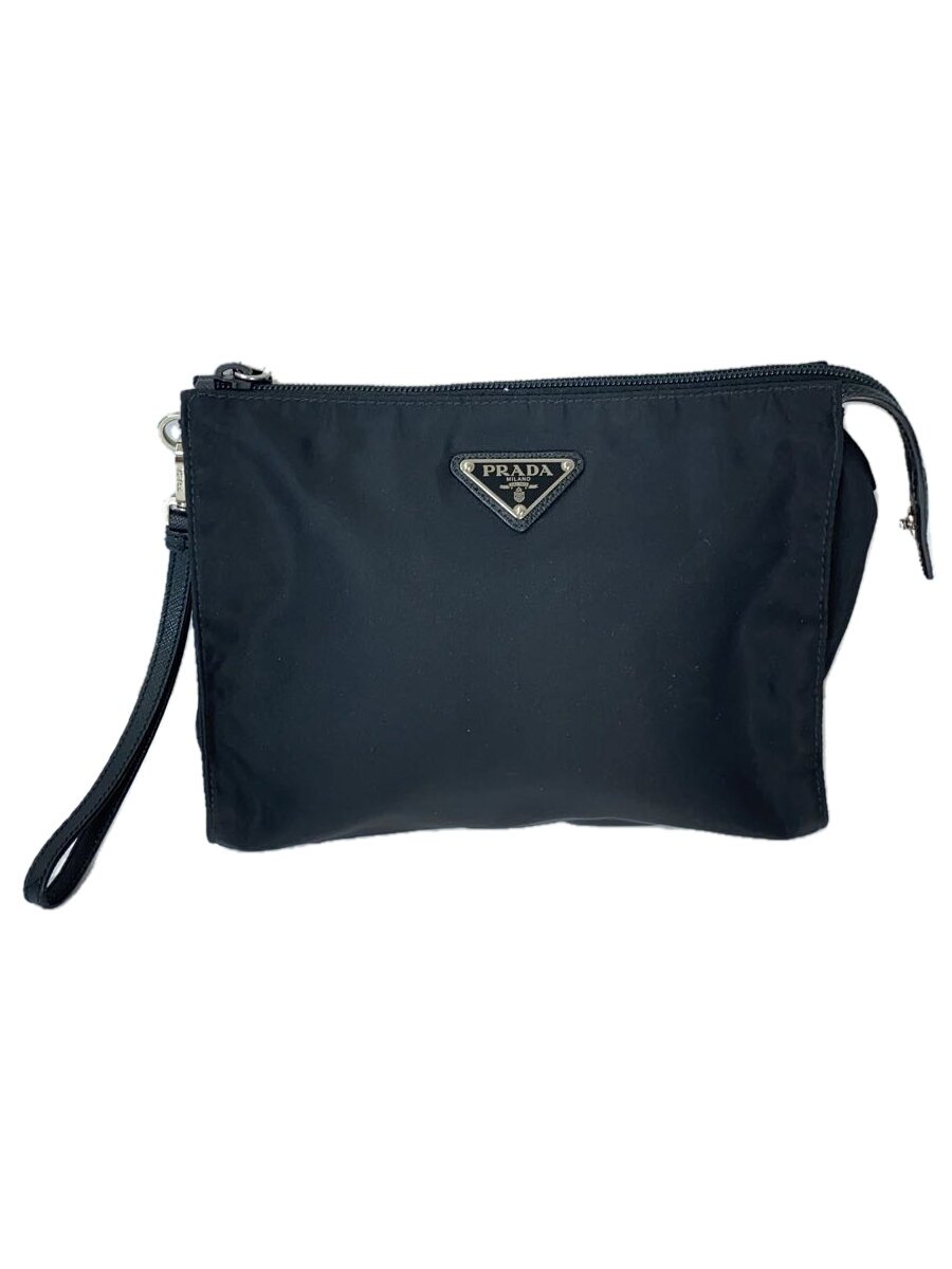 【中古】PRADA◆合切袋/ナイロン/BLK/2ne789【御徒面子】