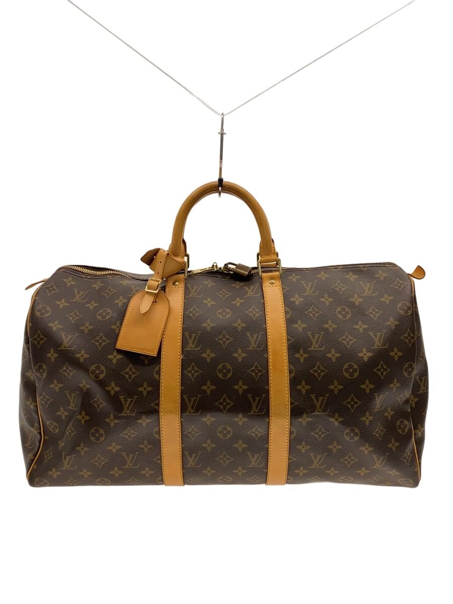 【中古】LOUIS VUITTON◆キーポル・バンドリエール55_モノグラム・帆布/PVC/BRW【御徒面子】