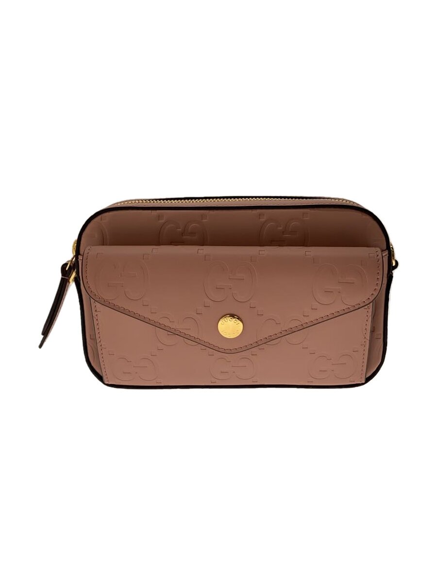 【中古】GUCCI◆ミニショルダーバッグ/なめし革/PNK【御徒面子】