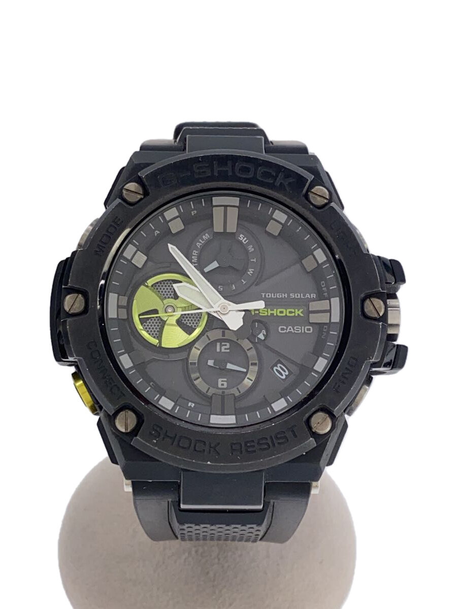 【中古】CASIO◆ソーラーウオッチ_G-SHOCK/アナログ/黒いこと/黒いこと/SS//【服飾雑貨他】