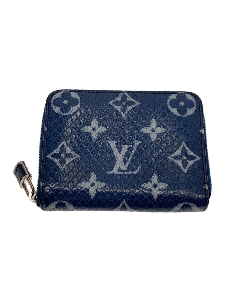 【中古】LOUIS VUITTON◆コインケース/--/BLU/総柄/レディース/N81187/ジッピーコインパースモノグラムパイソン【服飾雑貨他】