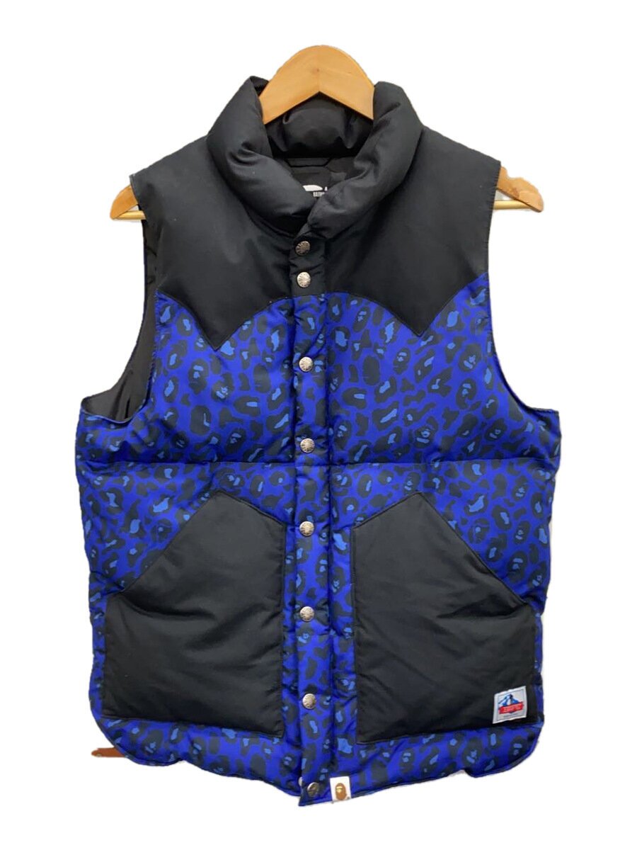 【中古】A BATHING APE◆ダウンベスト/M/ポリエステル/GRY/アニマル【メンズウェア】|2nd STREET 店
