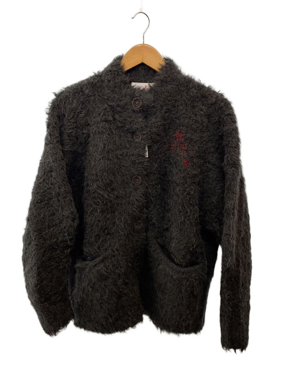 【中古】Vivienne Westwood RED LABEL◆アルパカヘビーボアニットカーディガン/00/羊毛/薄墨色/16-12-152013-00/引き舟付【レディースお召しもの】