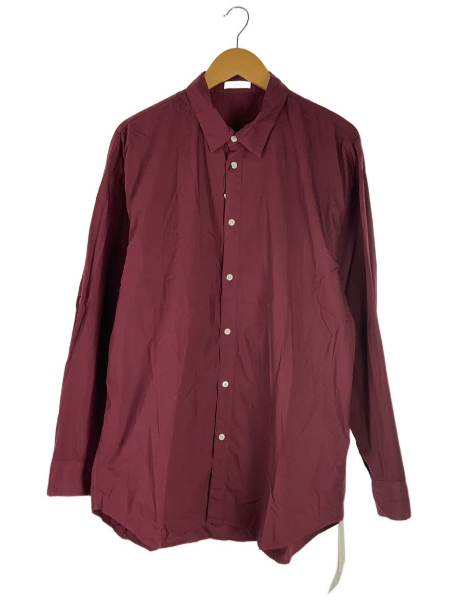 【中古】ATON◆COTTON LAWN OVERSIZED SHIRT/6/綿織物/ボルドーワイン/無地/BLAGGM0401【メンズウェア】