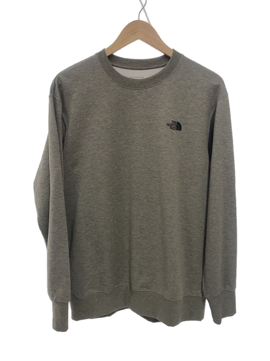 【中古】THE NORTH FACE◆GRAPHIC SWEAT CREW_グラフィックスウェットクルー/M/綿織物/薄墨色/カーキ/うしろ側刷り上げる//【メンズウェア】