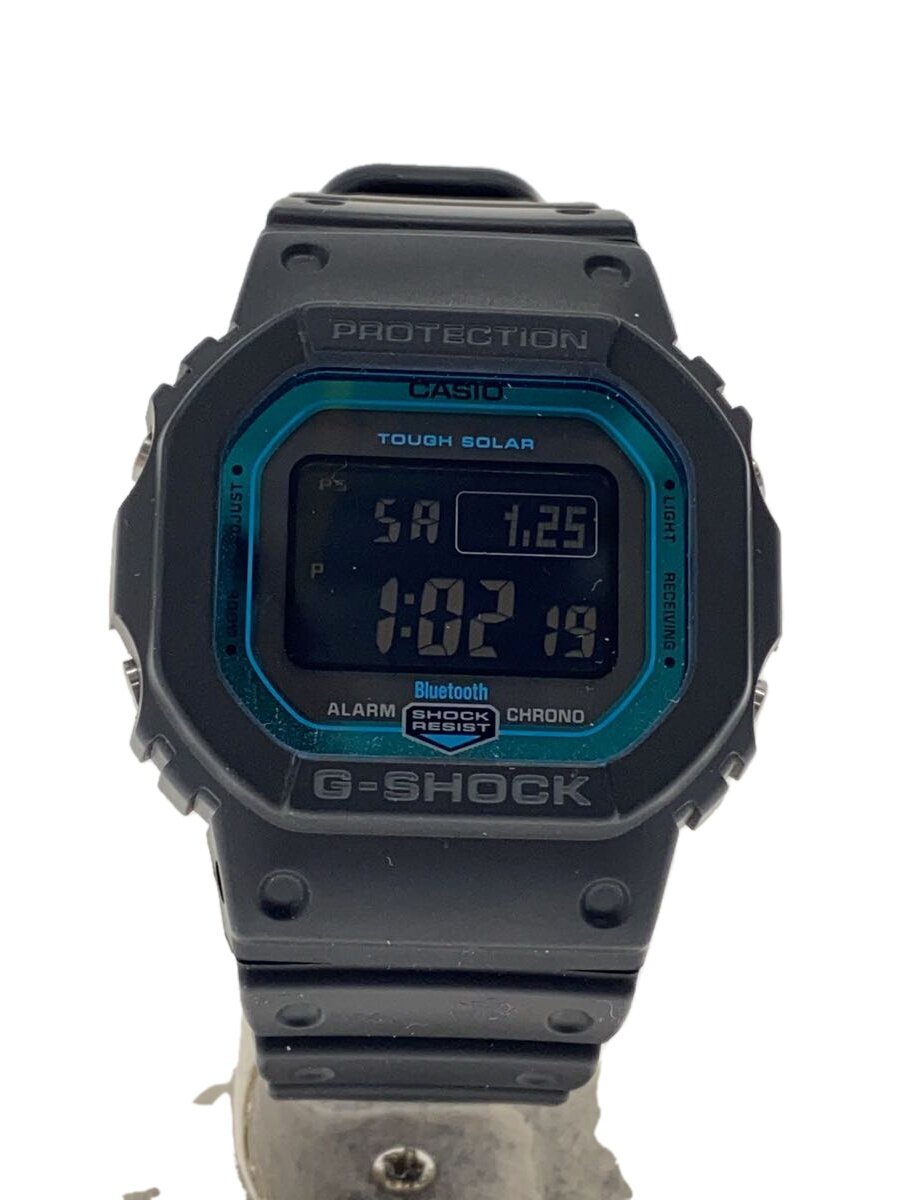 【中古】CASIO◆ソーラーウオッチ/デジタル/天然ゴム/BLU/BLK/SS/gw-b5600【服飾雑貨他】