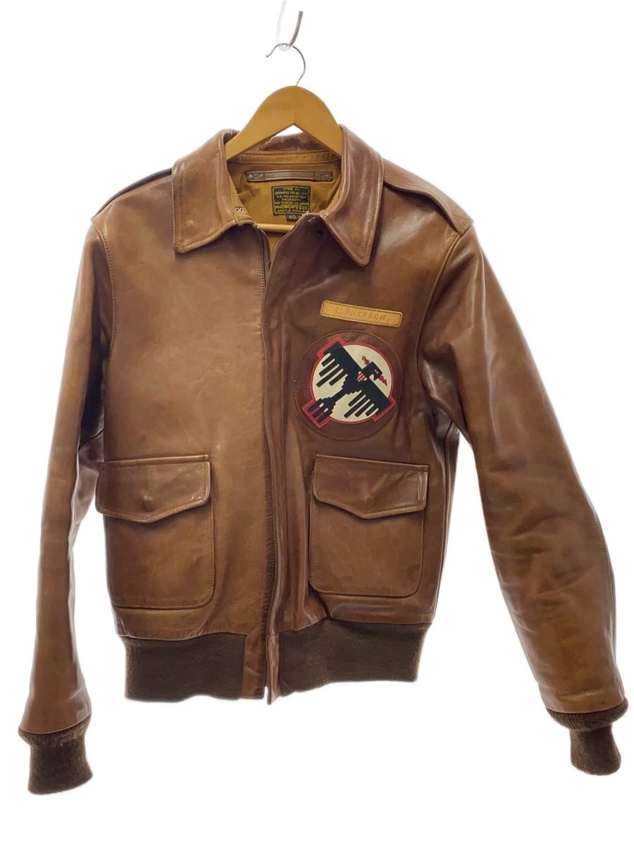 【中古】PHERROW’S◆A-2サンダーバード/なめし革上衣・上衣/40/なめし革/赤銅色/18ｗ-a-2-p【メンズウェア】