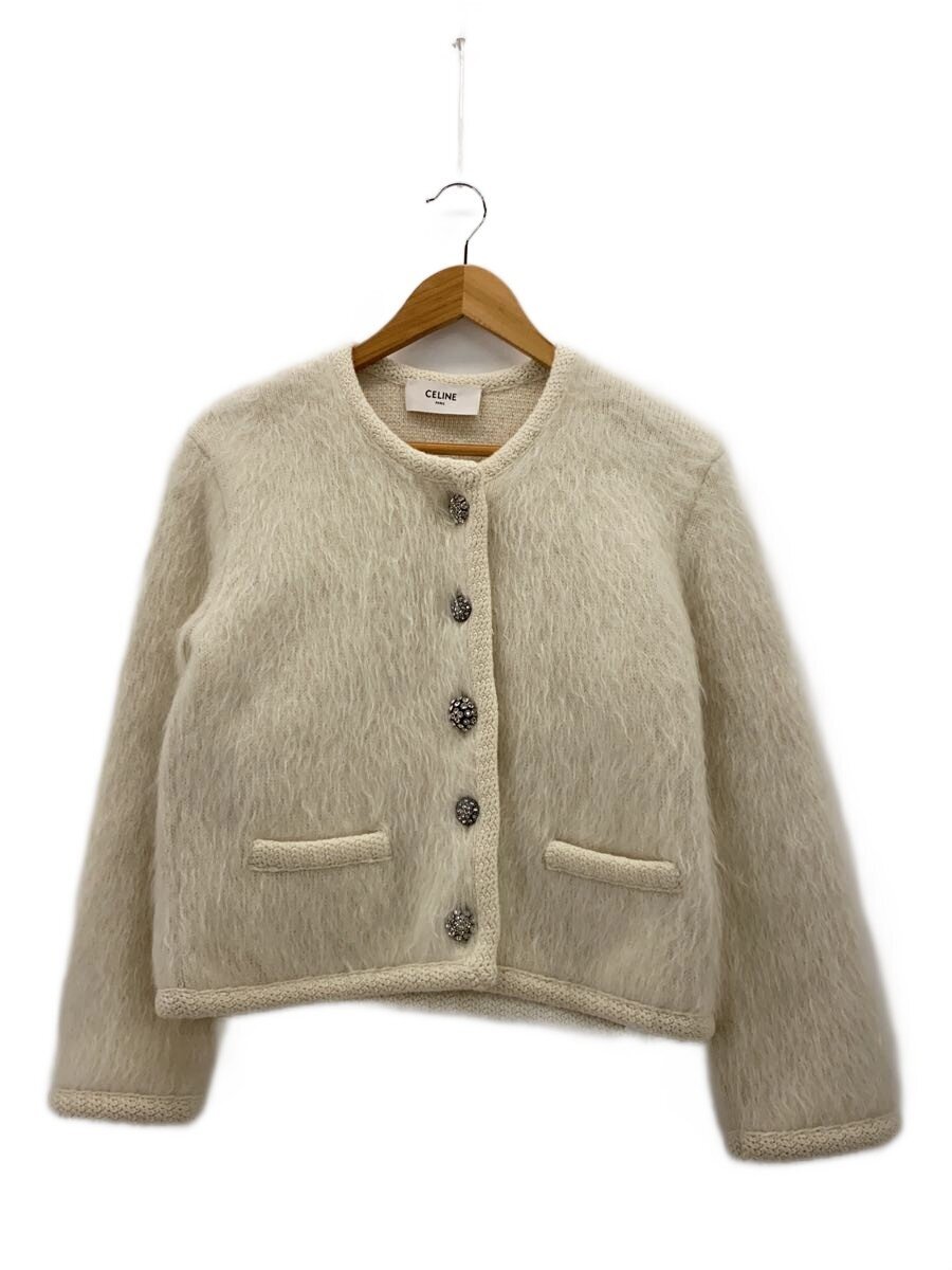 【中古】CELINE◆23SS/ブラッシュドモヘア/カーディガン/S/WHT/ビジューボタン/2AD9D440U//【レディースウェア】｜2ｎｄ STREET 店